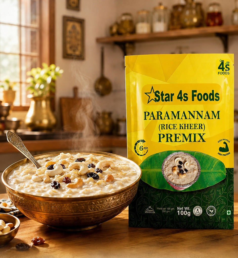 Star 4s Foods Paramannam Rice Kheer Premix, High Protein, Ready in 6 Min, 100g, Pack of 3